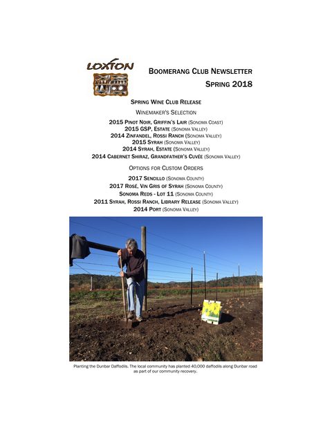 Cover of the Spring 2018 Boomerang Club newsletter