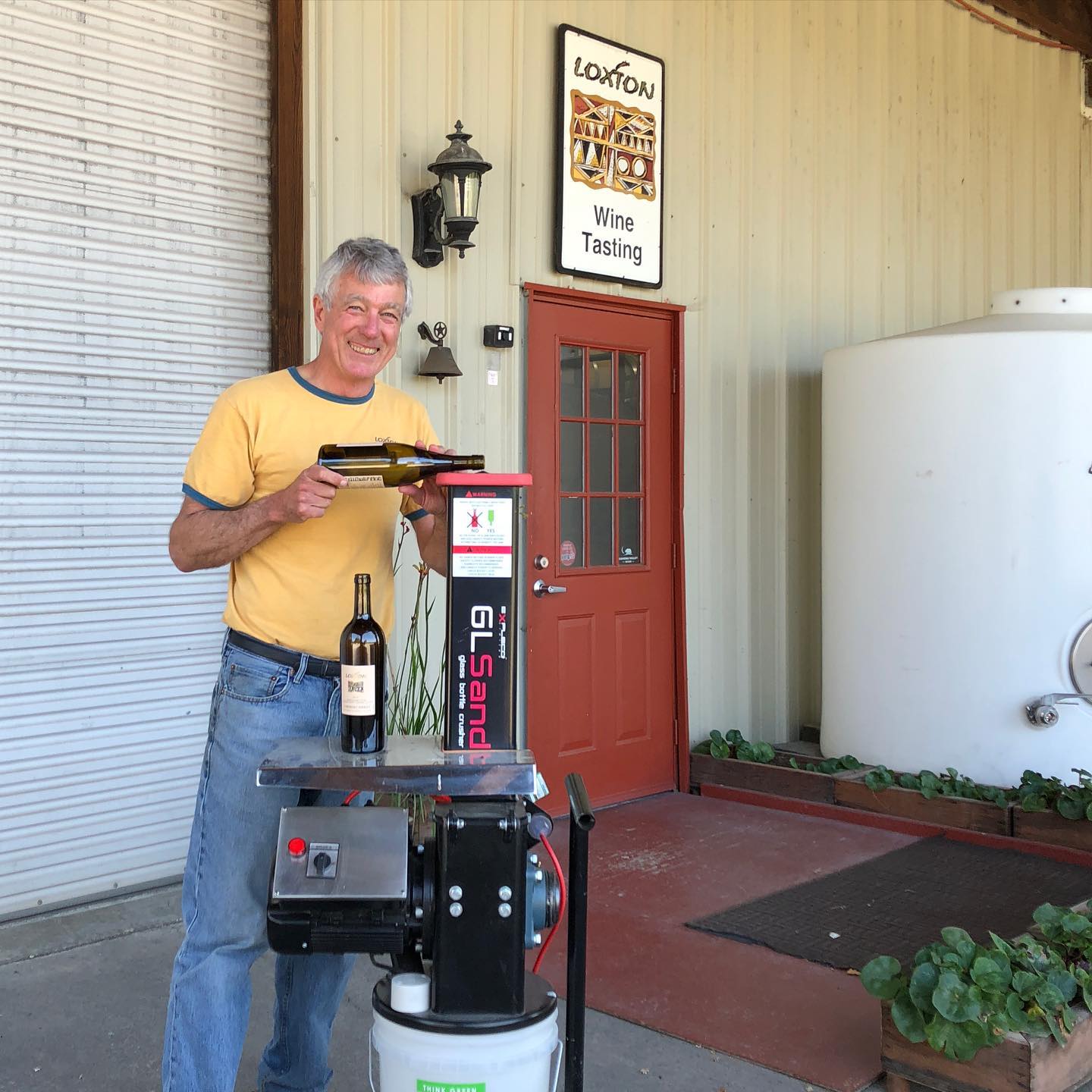Chris by the Loxton wine tasting entrance